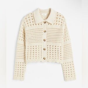 H&M crochet sweater cardigan top